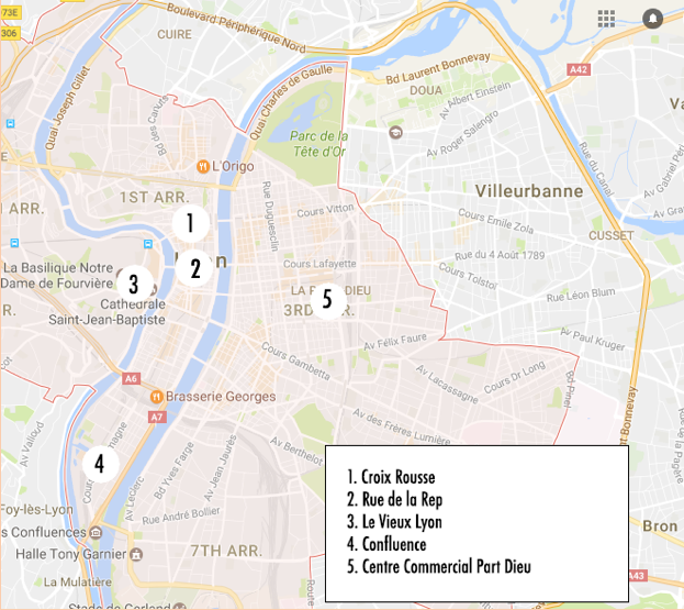 Itinéraire pour faire du shopping à Lyon